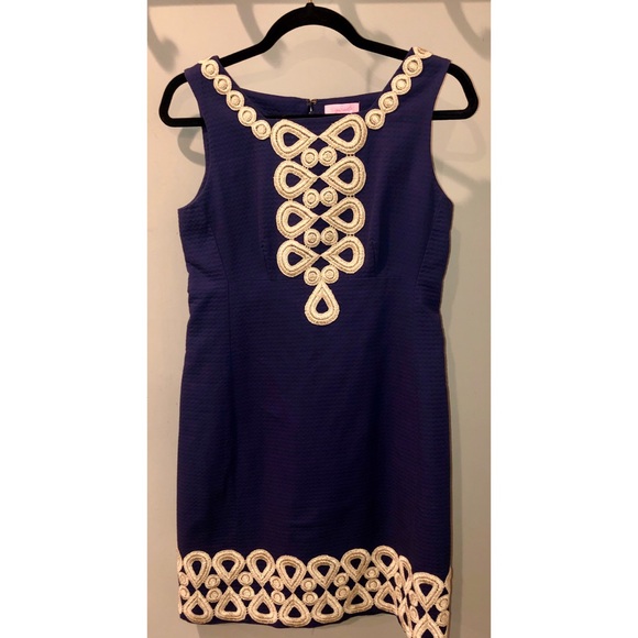 Lilly Pulitzer Dresses & Skirts - Lily Pulitzer Adelson Shift Navy with Gold Dress